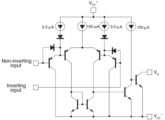 Schematic - STMicroelectronics LM139, LM239 & LM339 Quad Voltage Comparators